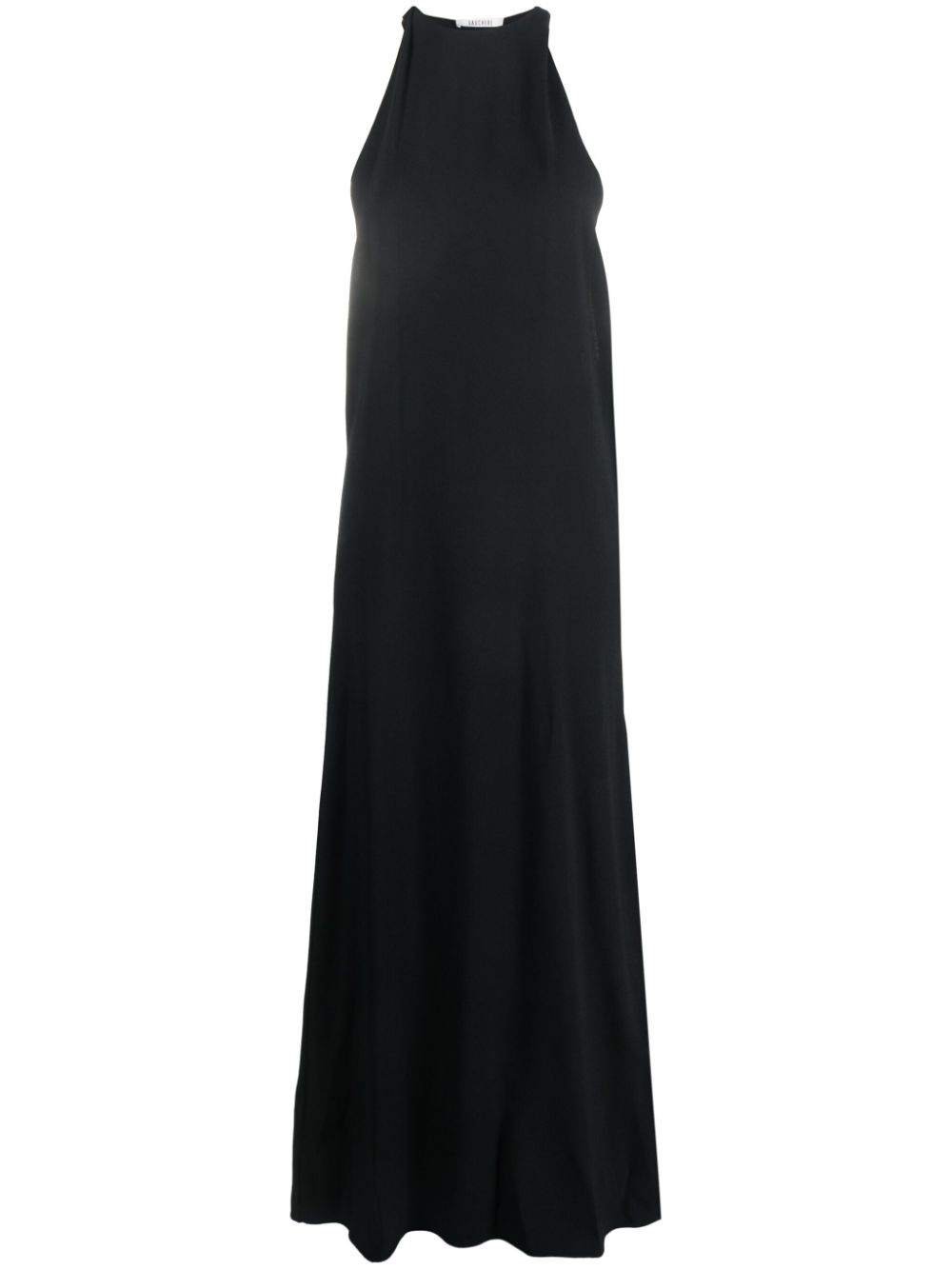 Draped-detail sleeveless maxi dress - Black