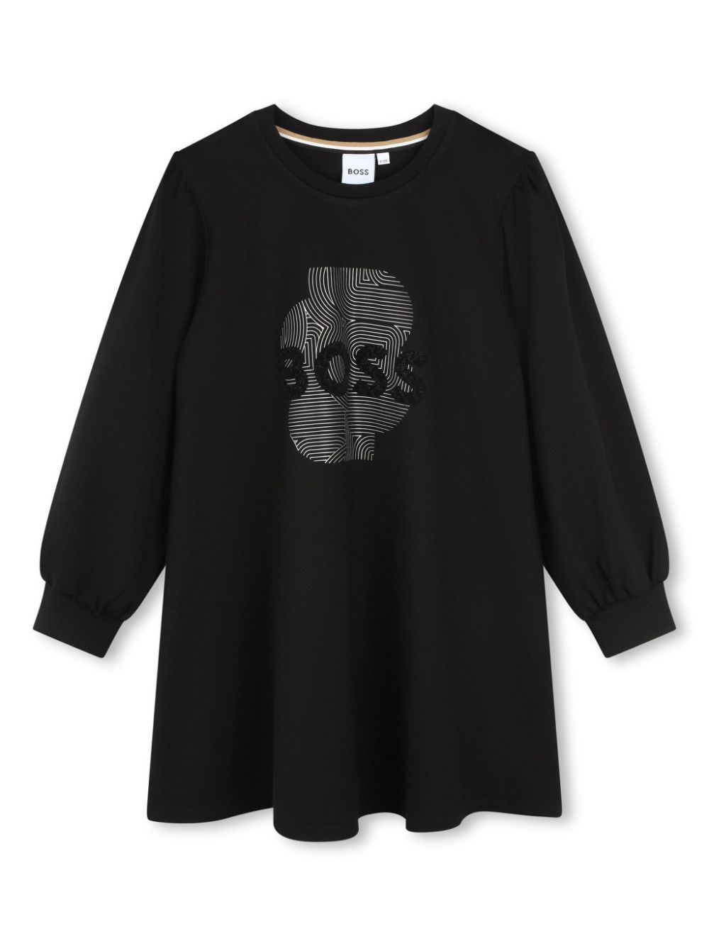Logo-appliqué sweatshirt dress - Black
