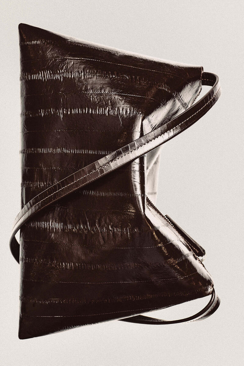 Pavilion Shoulder Bag - Eel-Effect Leather