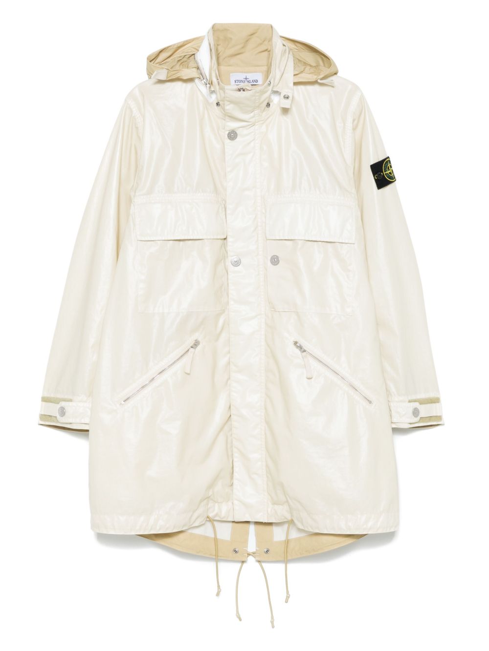 Logo-patch parka - Neutrals