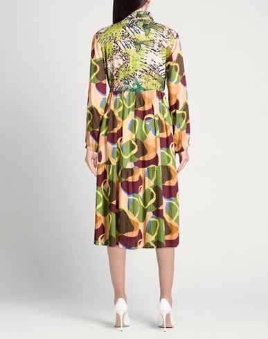 Woman Midi dress Light green Size S Viscose