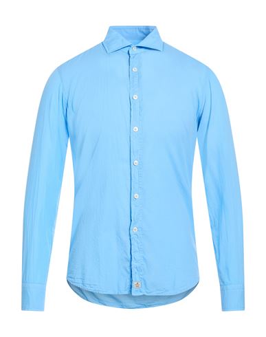 Silvery Man Shirt Azure Size 15 ¾ Cotton