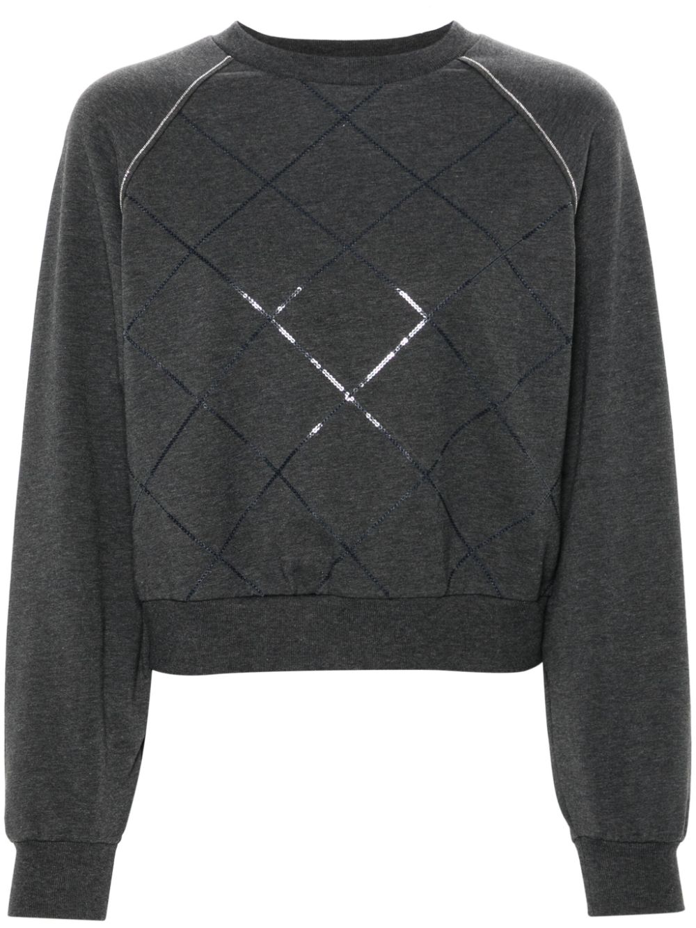 Bead-detail sweatshirt - Grey