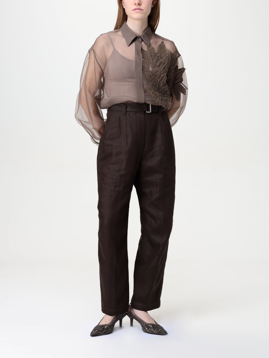 Pants Woman color Brown