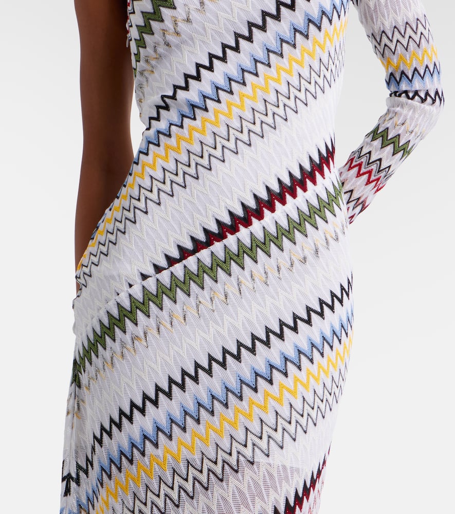 Zigzag asymmetric maxi dress