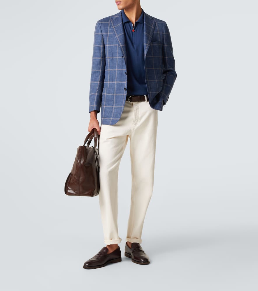 Cotton half-zip polo shirt