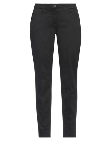 Woman Pants Black Size 24 Cotton, Rayon, Elastane