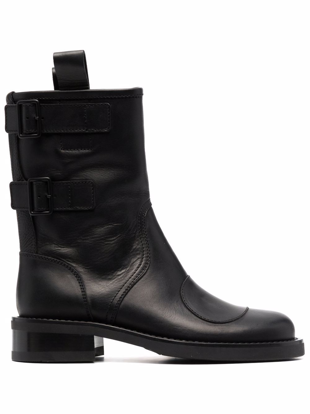 Elba leather mid-calf boots - Black