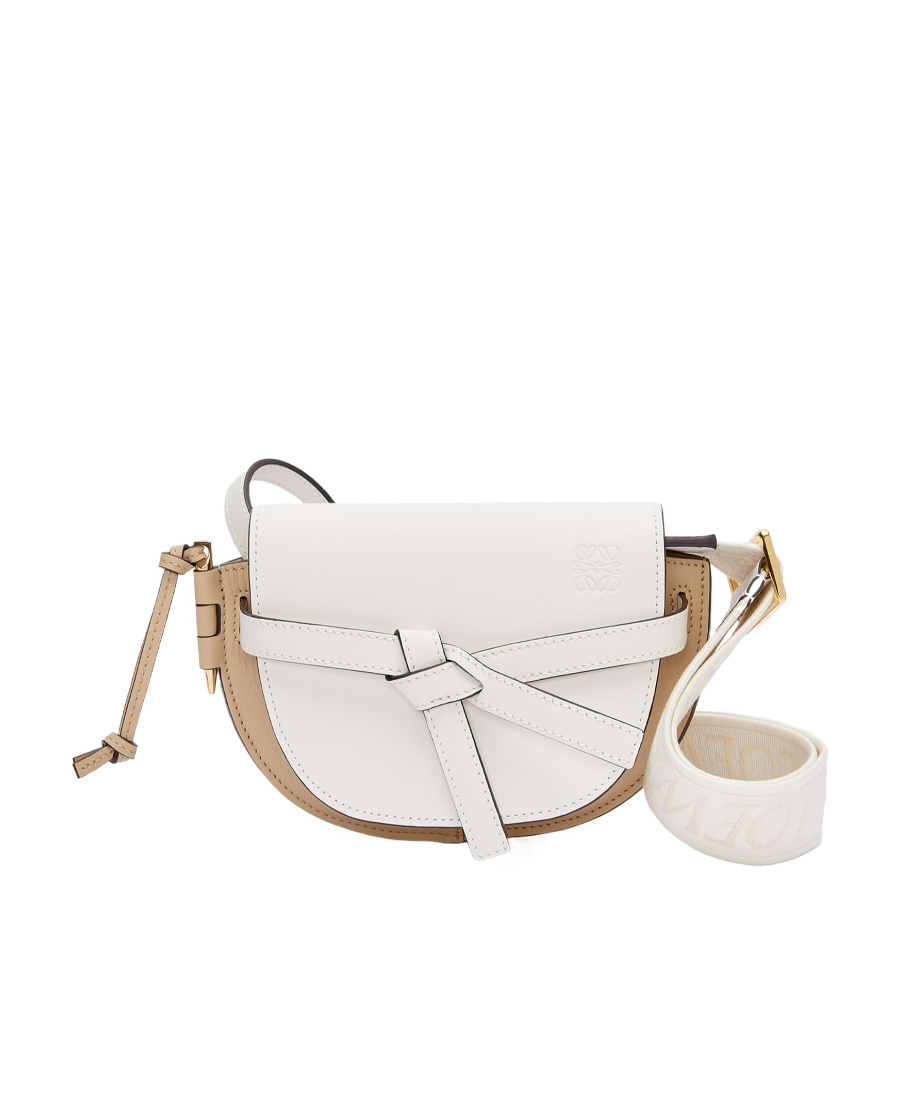 Mini Gate Dual bag in soft calfskin and jacquard