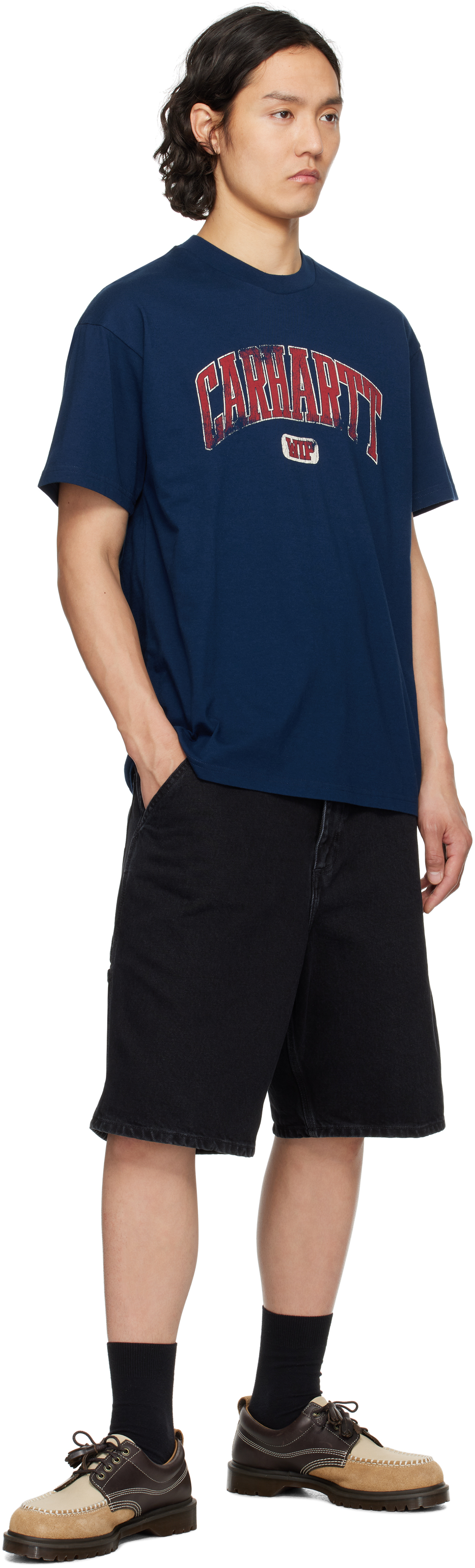 Carhartt Work In Progress Navy Lecture T-shirt