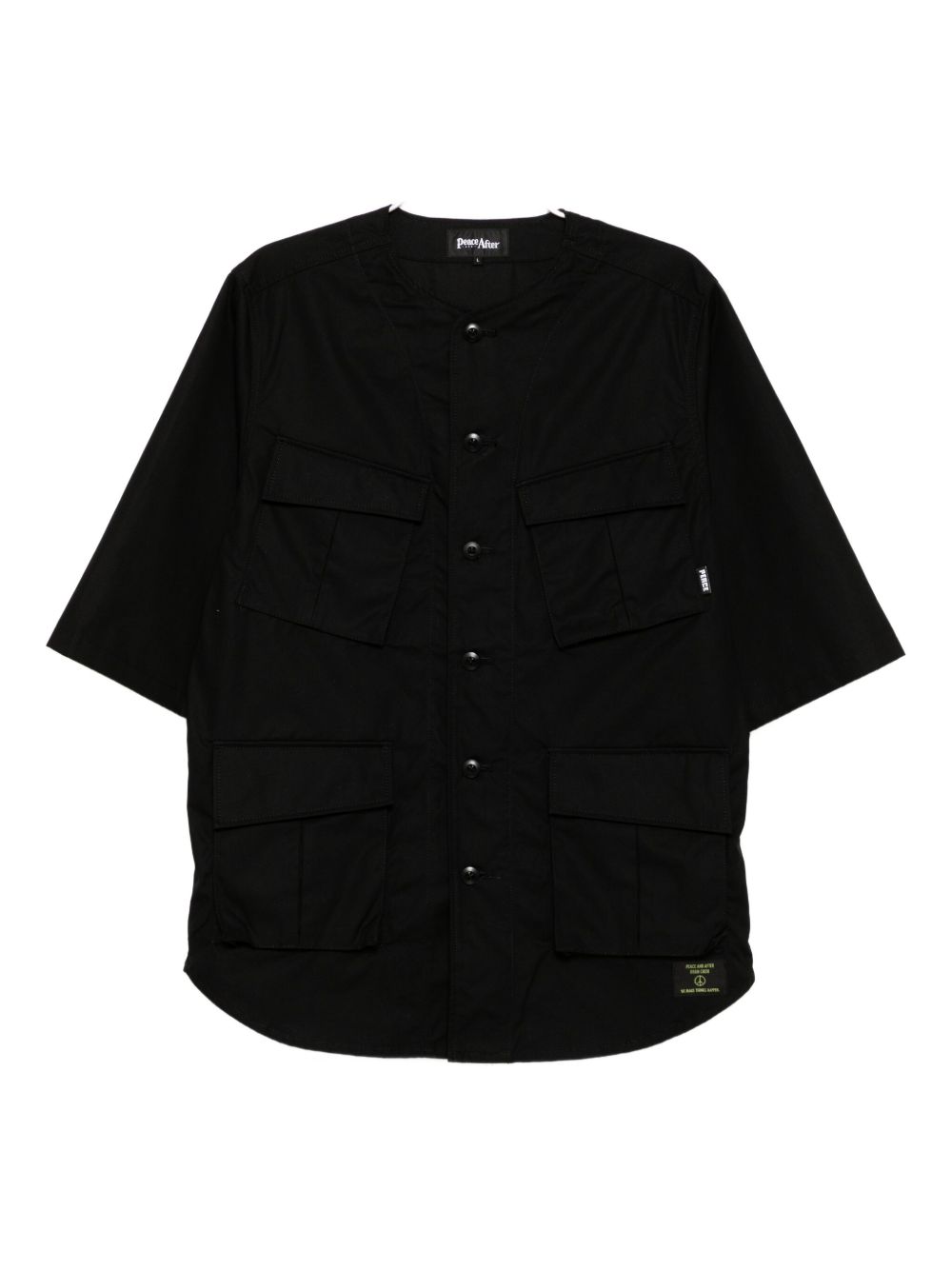 Short-sleeves cotton shirt - Black