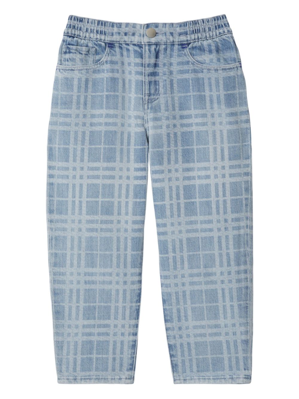 Check Japanese denim trousers - Blue