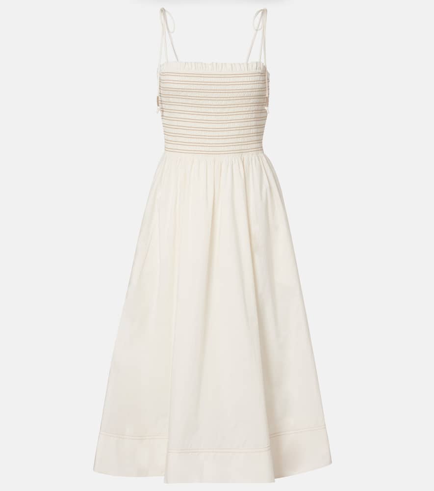Kaela smocked cotton midi dress