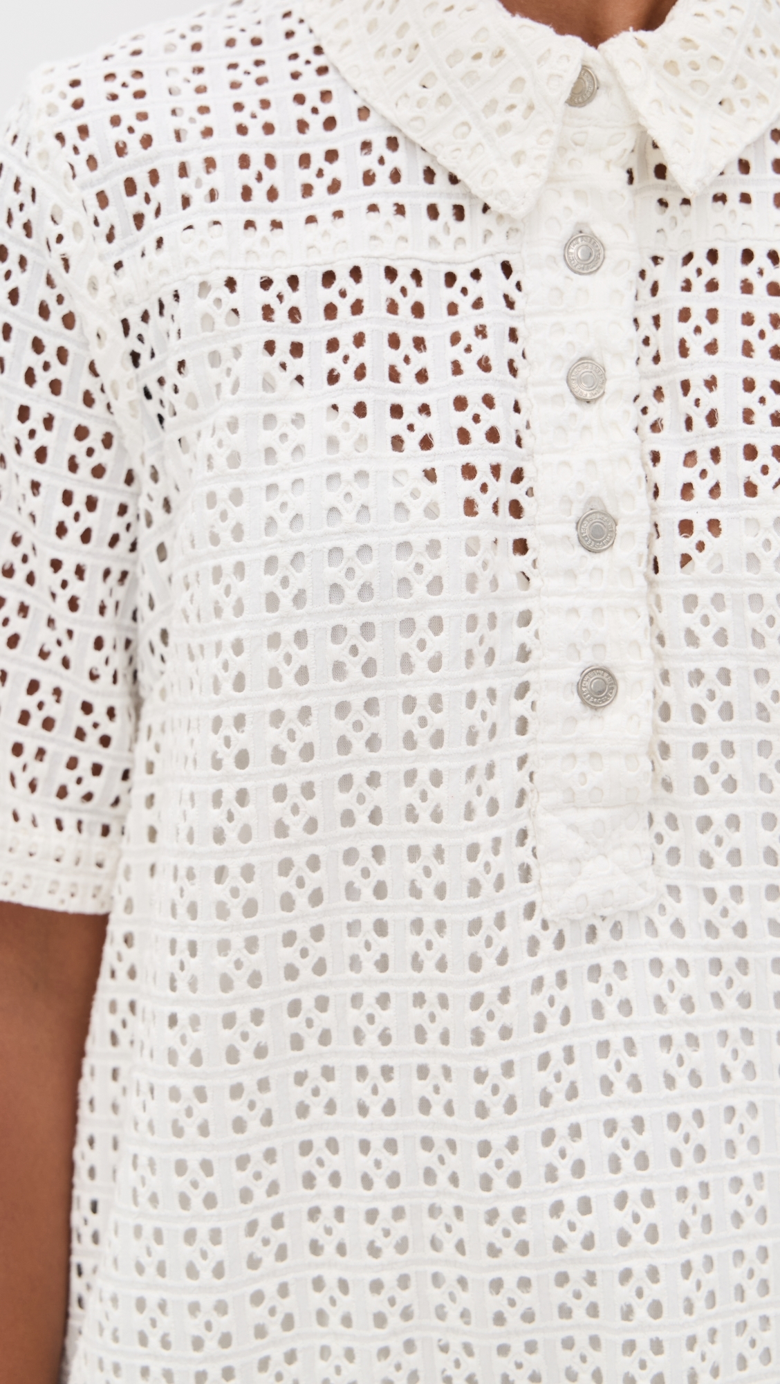 Free People Remino Eyelet Mini Dress Bright White