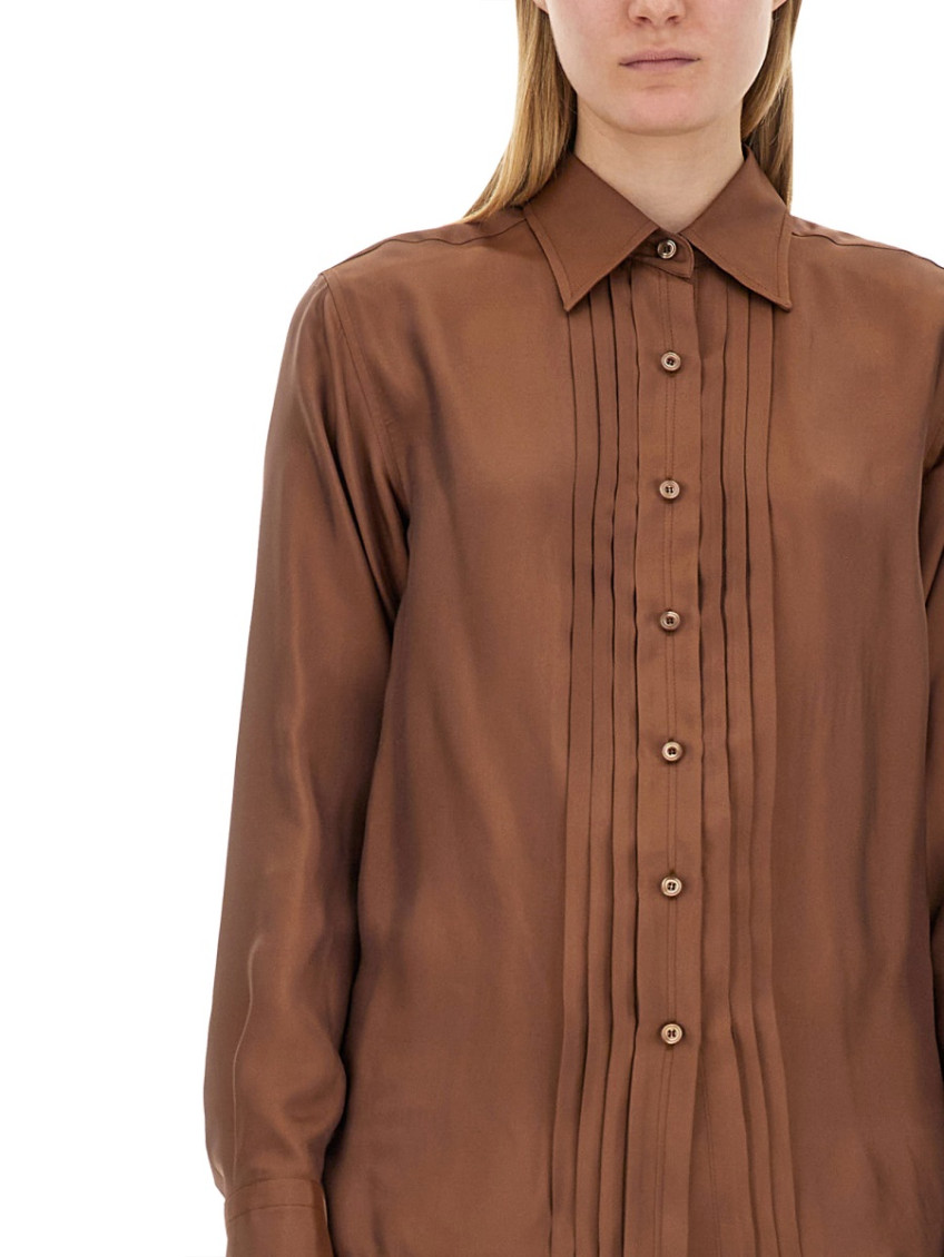 Pleated Long-sleeved Shirt