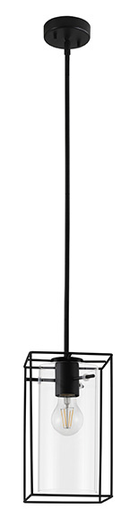 Structured Black One Light Mini Pendant from the Loncino Collection
