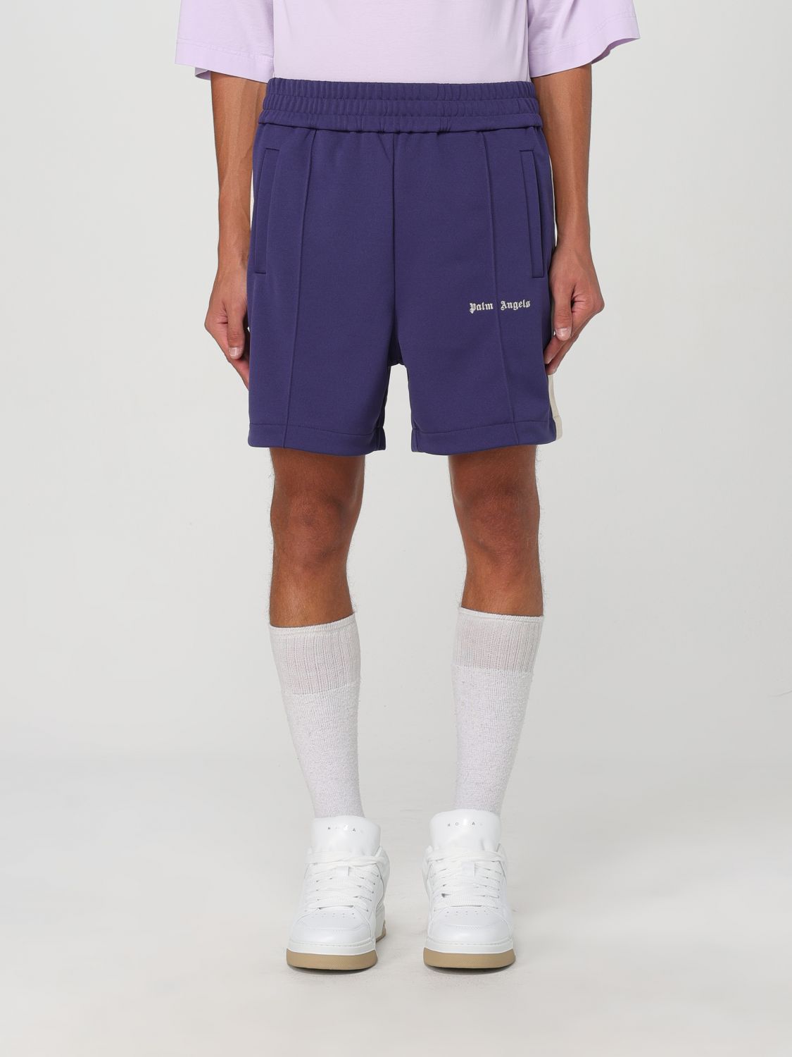 Logo-print track shorts - Blue