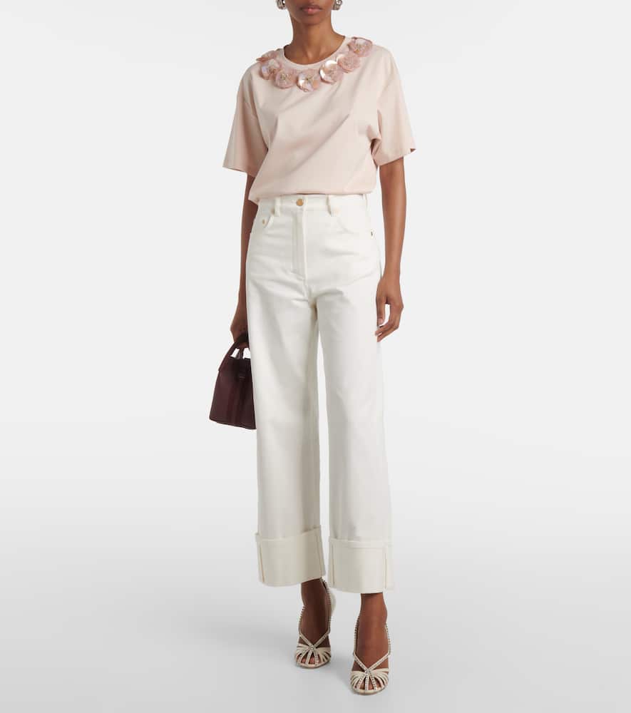 Gennaio embellished jersey top