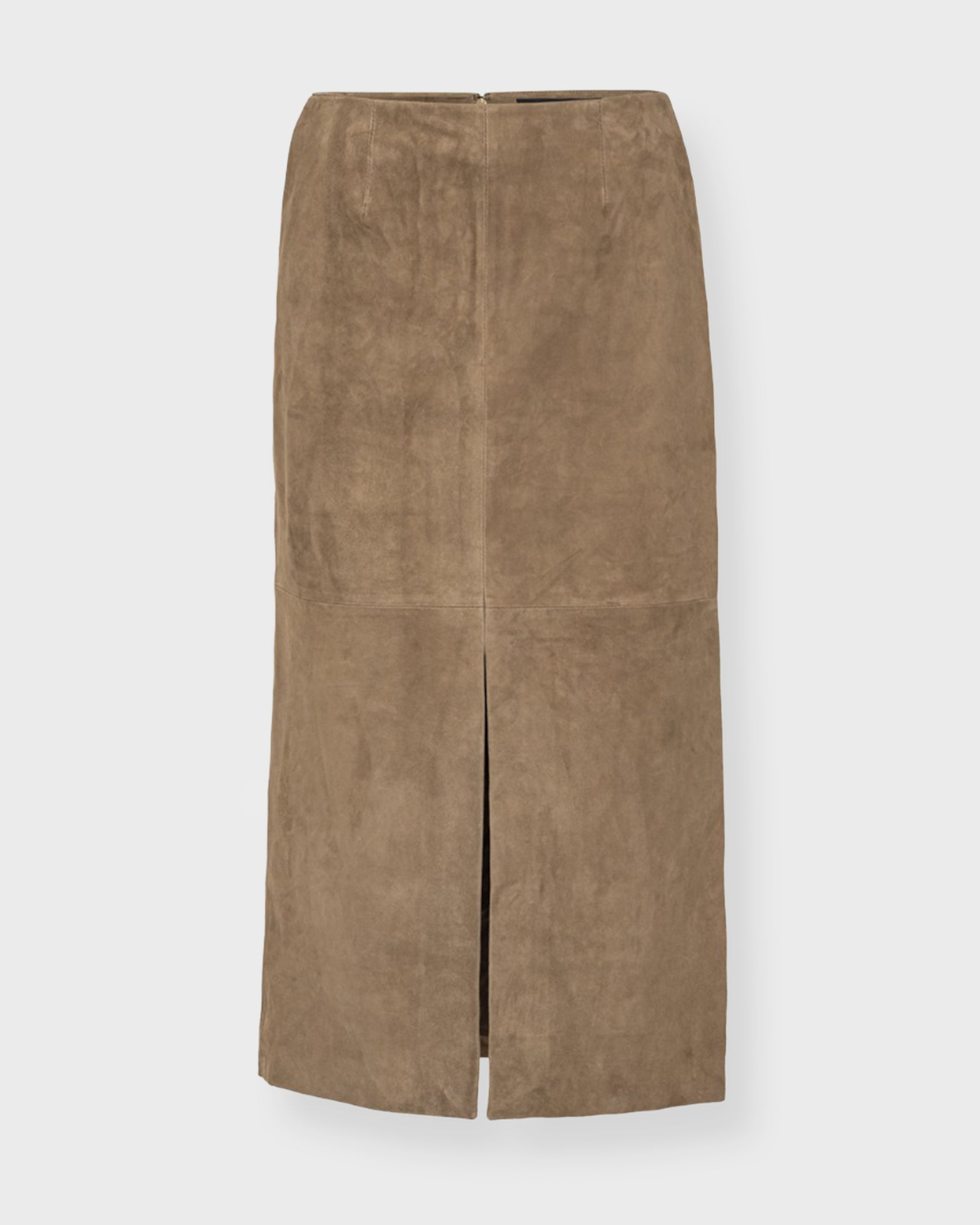 Rotate Skirt Suede Midi Pencil Beige