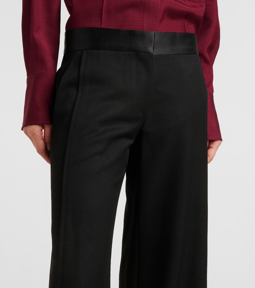 Side Panel wool-blend wide-leg pants