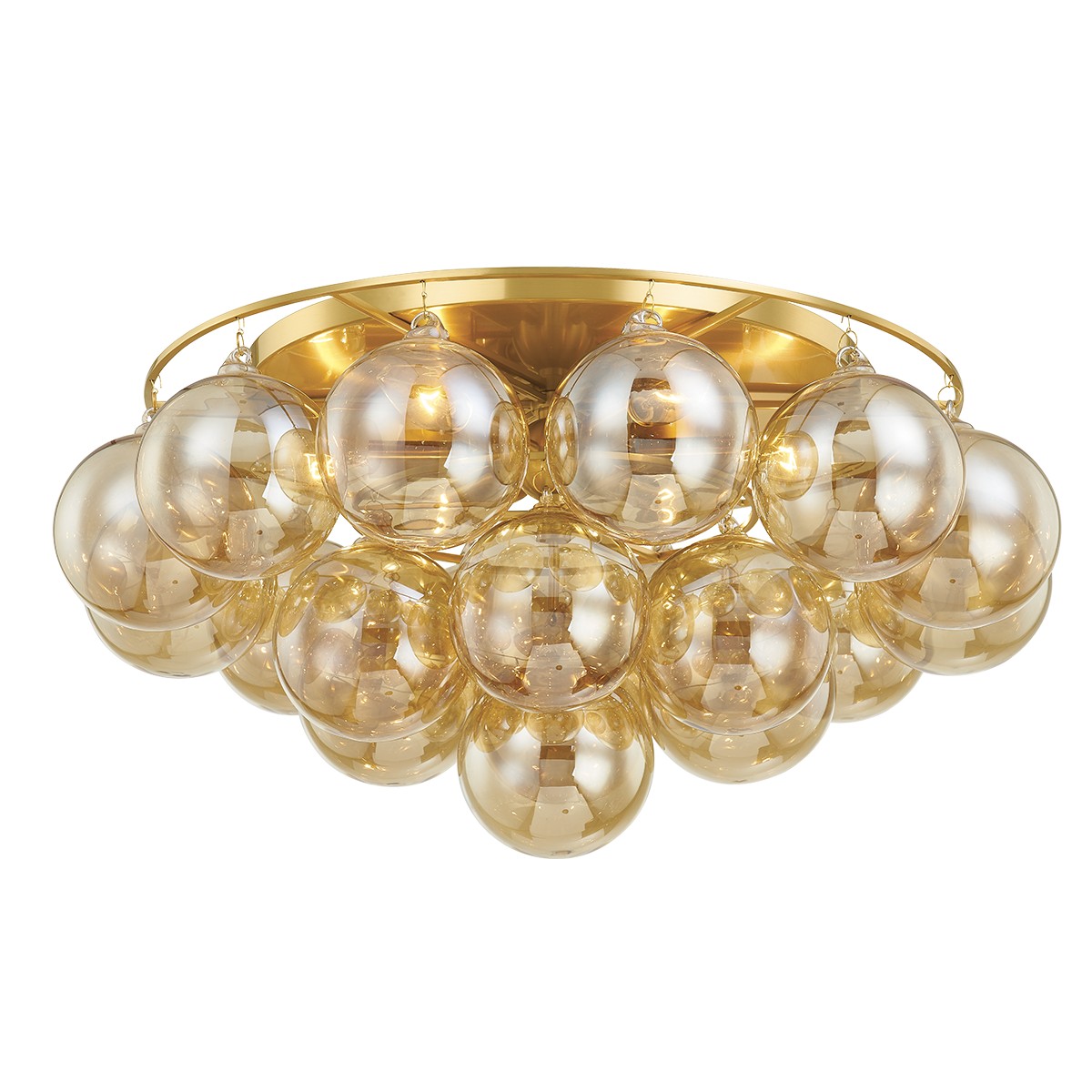 Mimi 6-Light Flush Mount Ceiling Light in Aged Bra