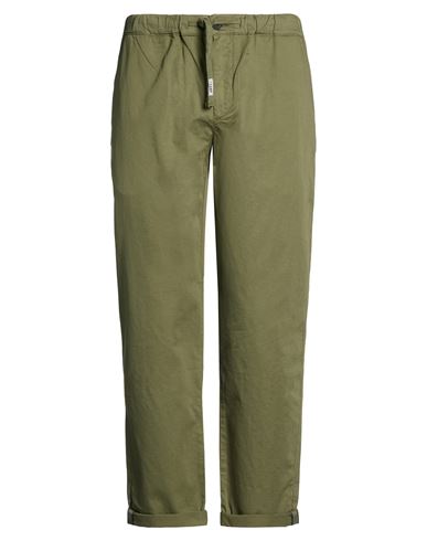 Man Pants Military green Size 36 Cotton, Linen, Elastane