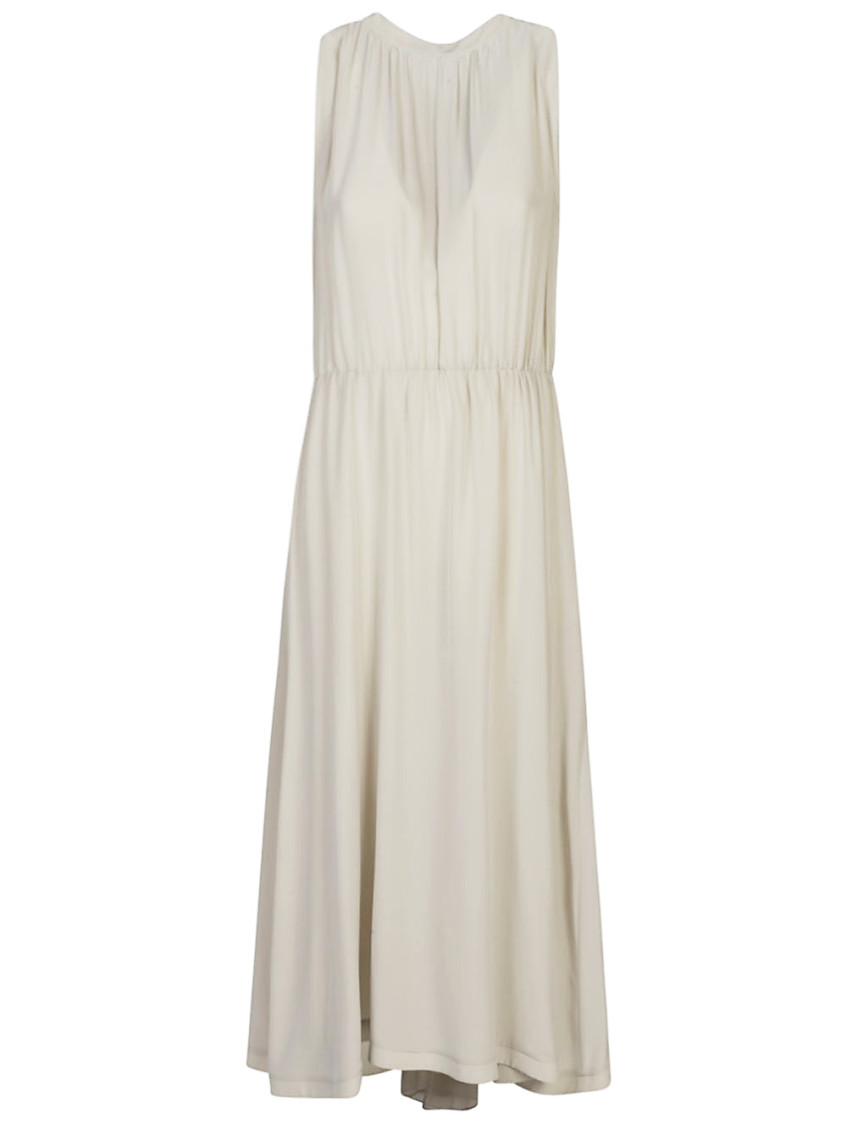 Light Grey Silk Midi Dress