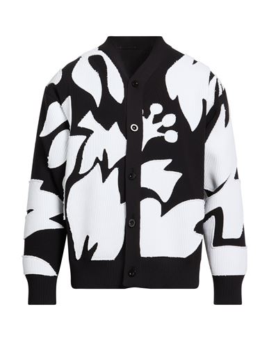 Man Cardigan Black Size 2 Polyester