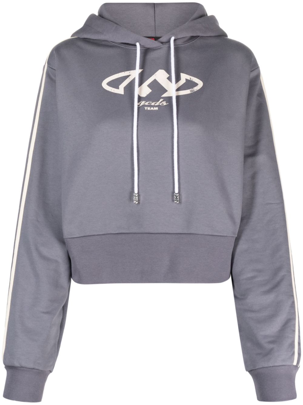 Logo-print drawstring hoodie - Grey