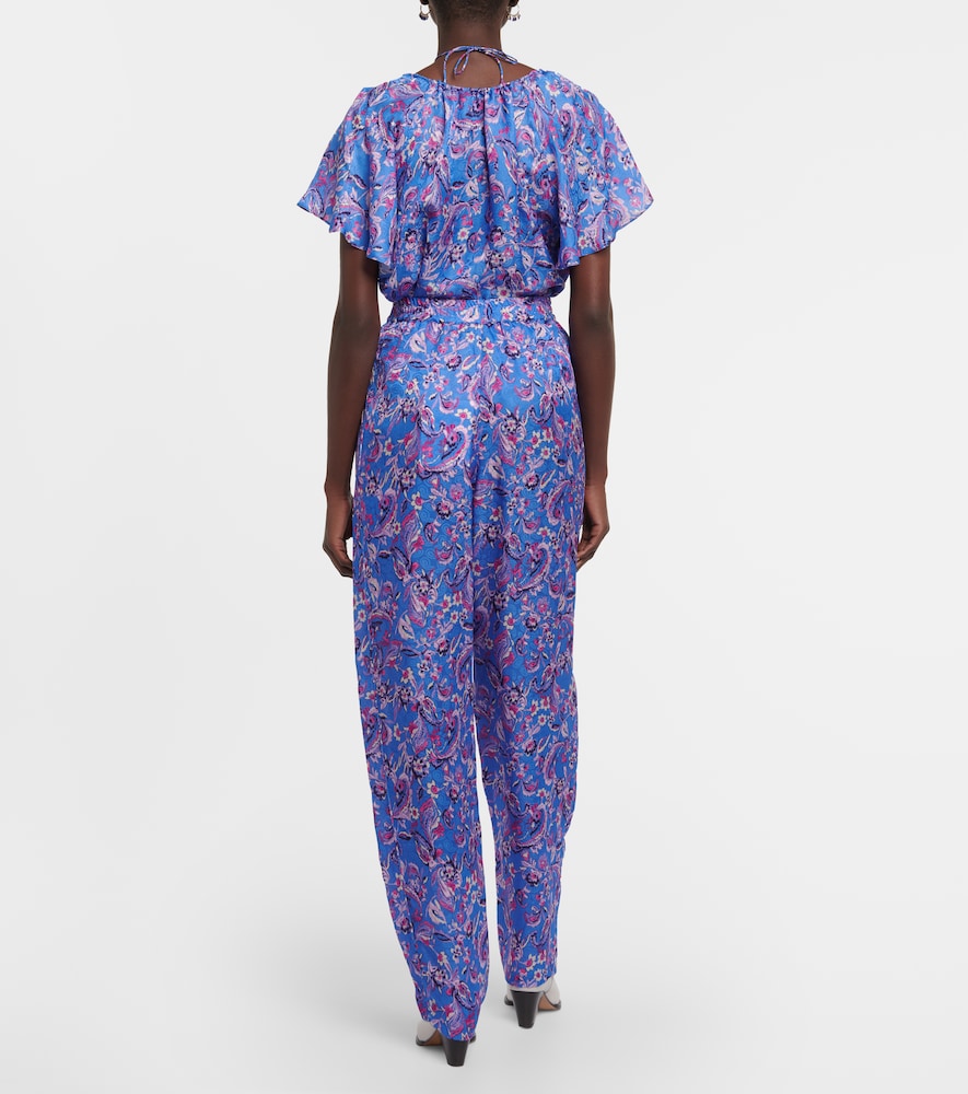 Piera printed silk-blend pants