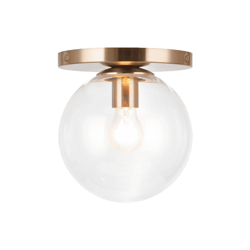 Aged Gold Brass One Light Wall Sconce Ceiling Mount from the Cosmo Collection