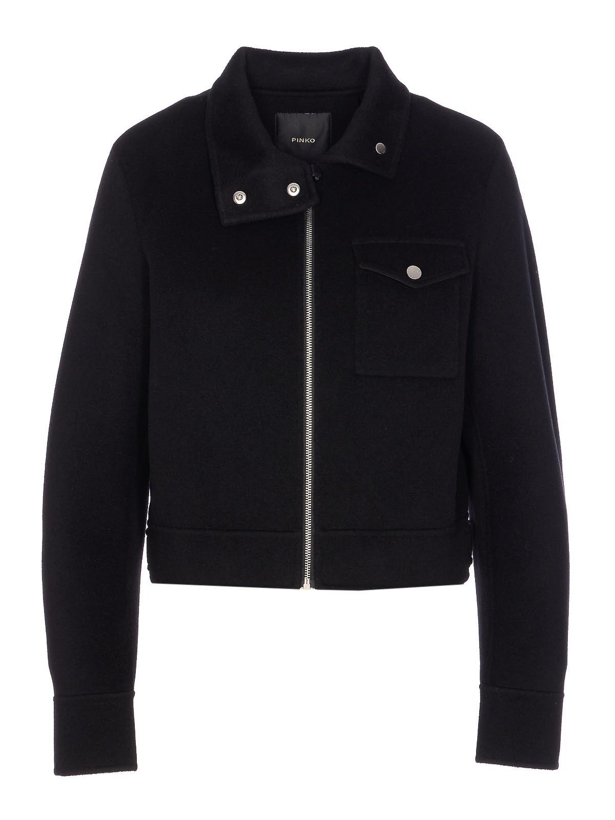 Black Grissino Jacket Frontal Zip Closure