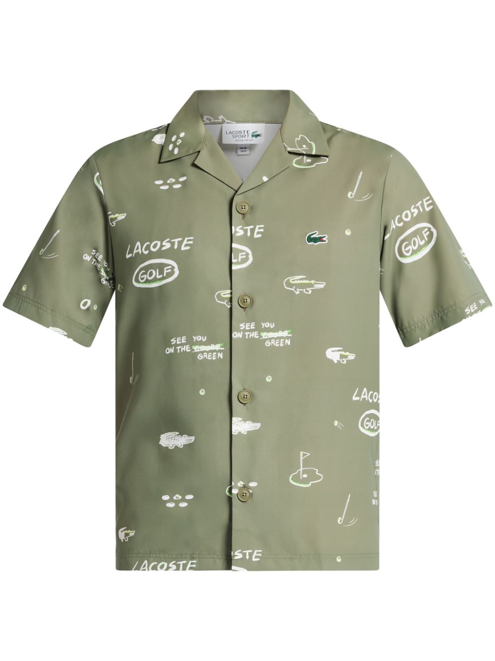 Logo-print camp-collar shirt - Blue