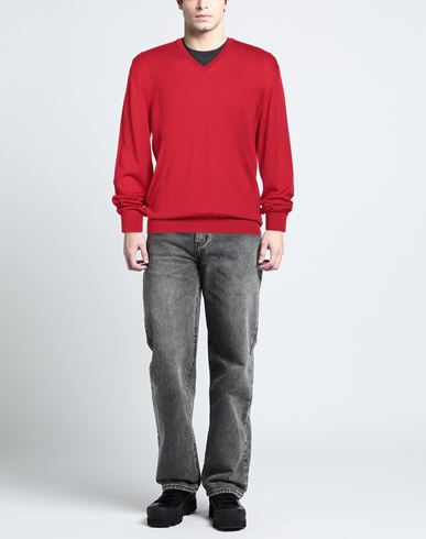 Man Sweater Red Size 44 Merino Wool