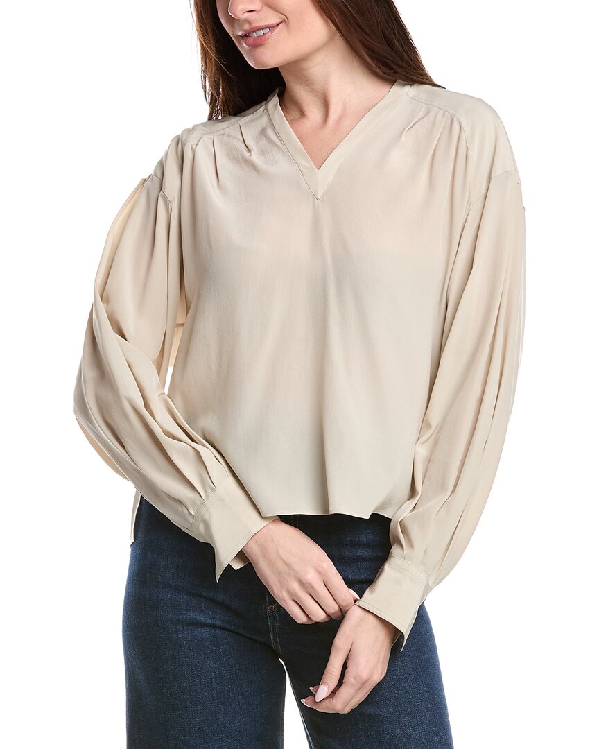High-Low Silk Blouse