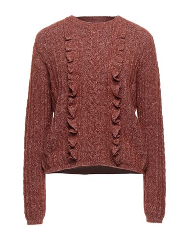 Woman Sweater Brick Size L Alpaca wool, Cotton, Polyamide, Wool, Elastane