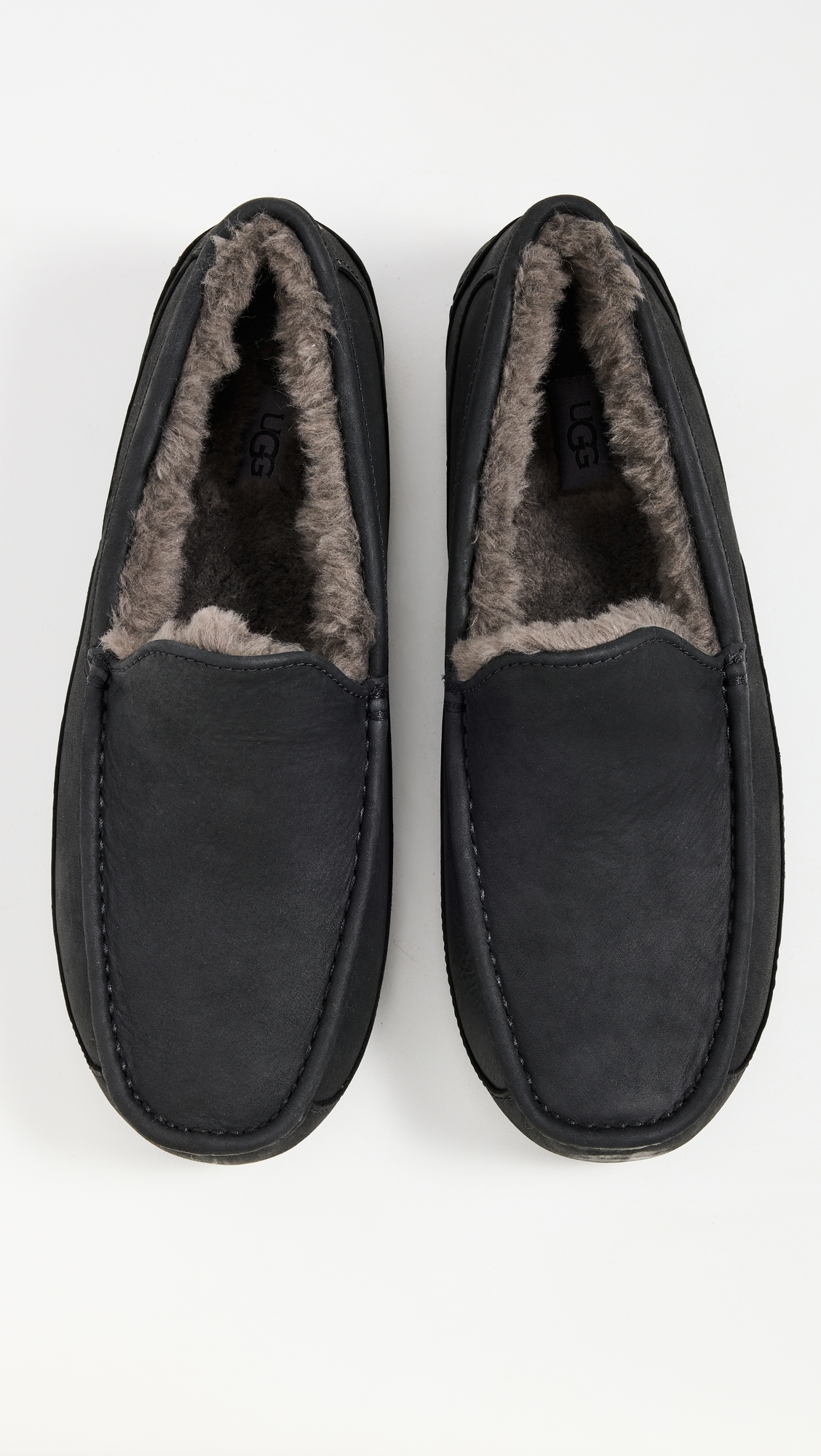 Ascot Leather Slippers Black