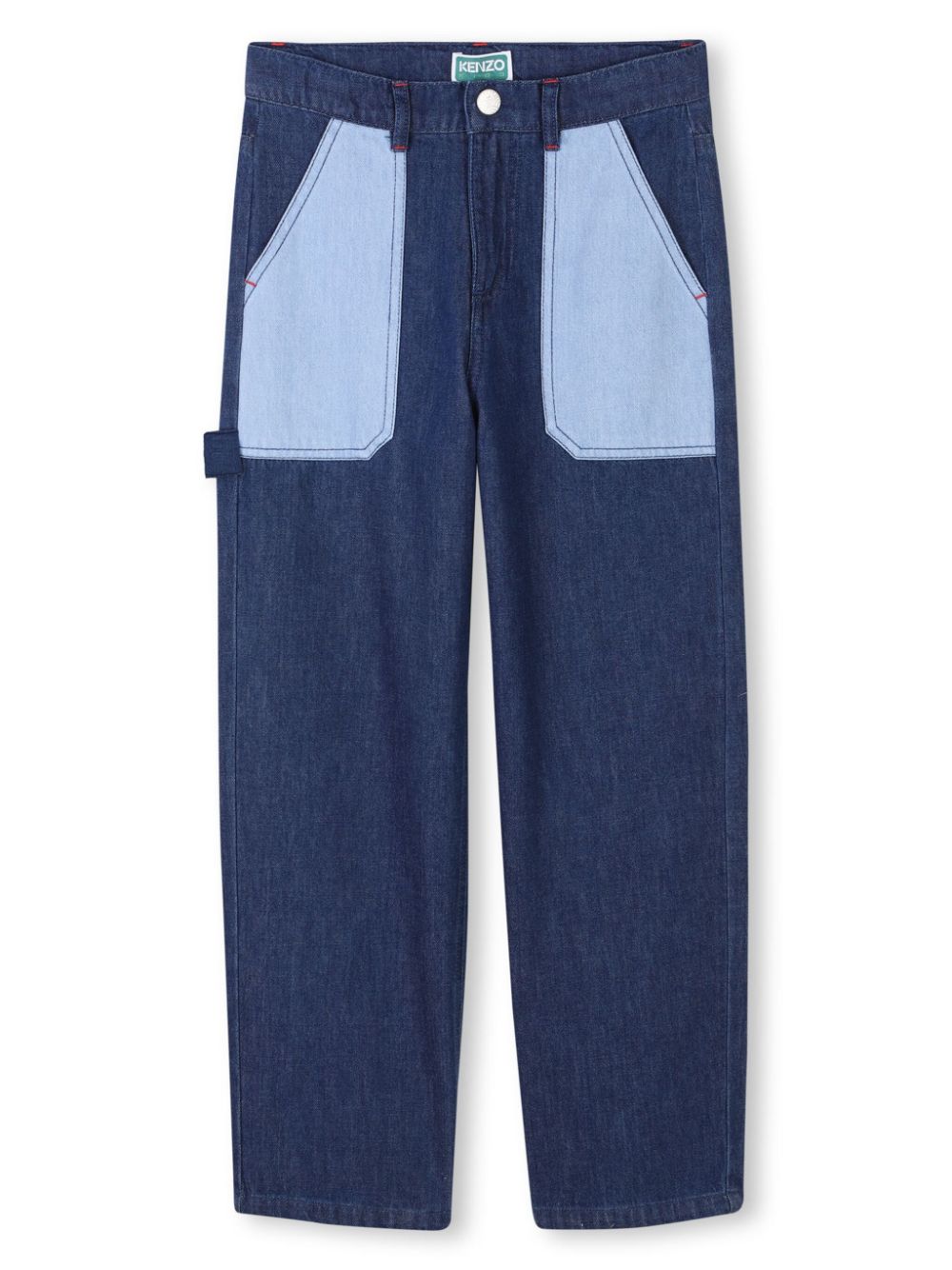 Elasticated straight-leg jeans - Blue