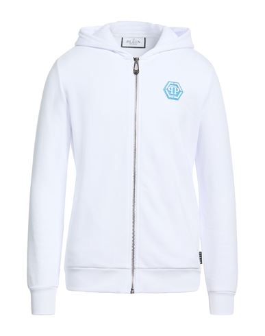Man Sweatshirt White Size L Cotton, Polyester