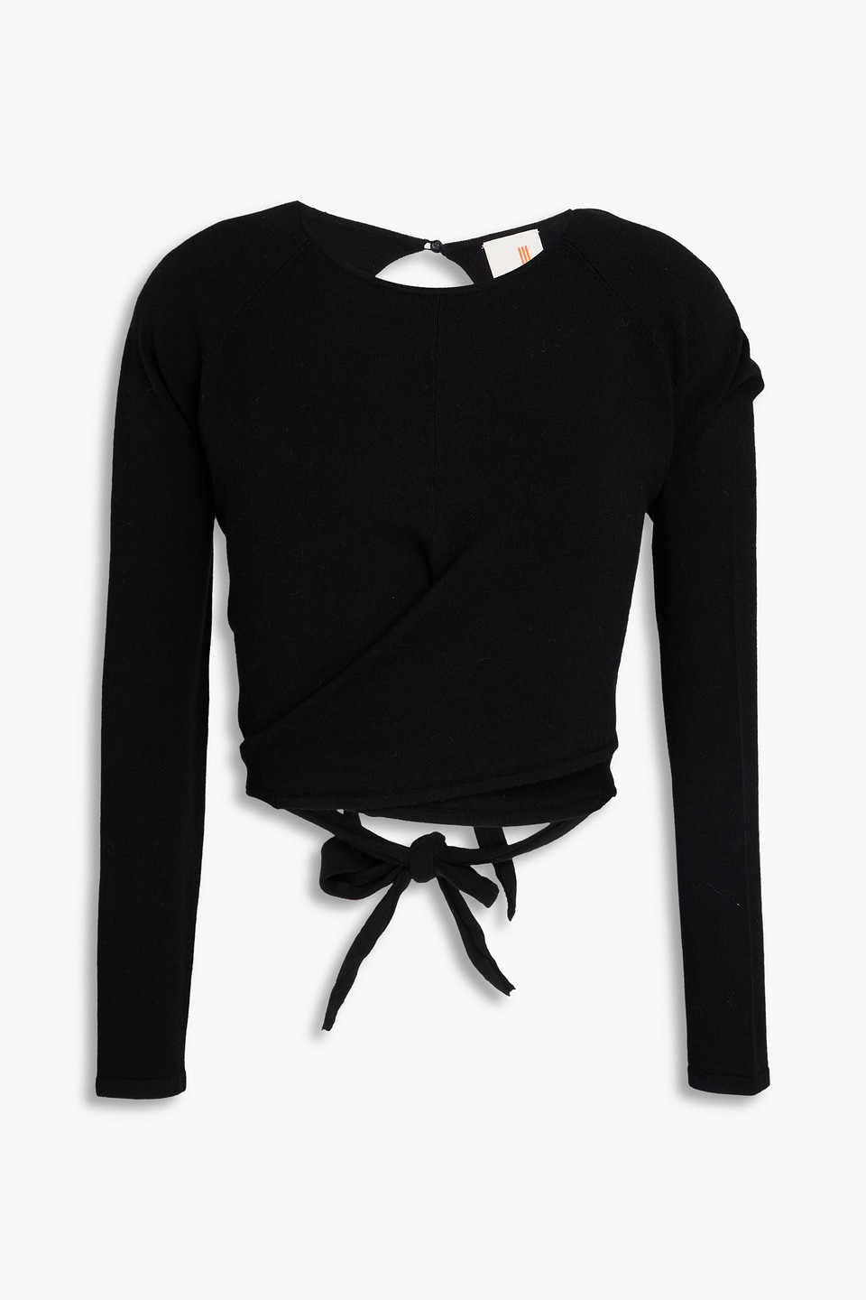 Cropped open-back Lyocell-blend top - Black - L