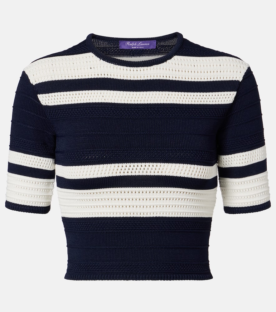 Knitted striped crop top