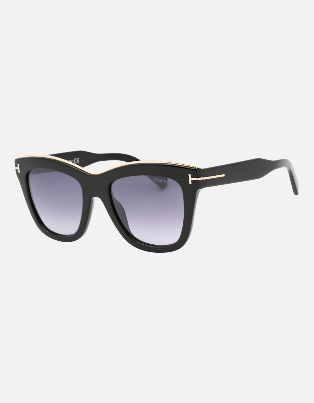 Women's Tom Ford Smoke Mirror Lens Shiny Black Sunglasses - Size: ONE size
