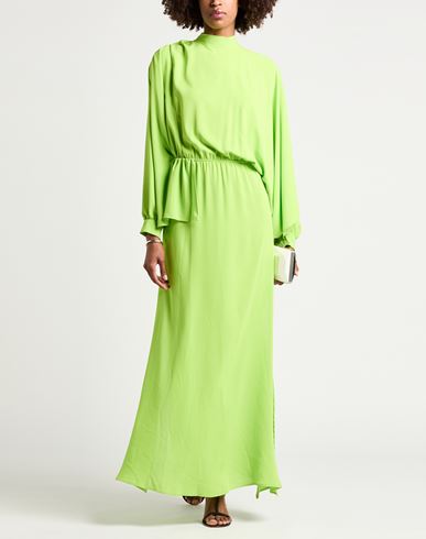Woman Maxi dress Lime green Size L Polyester