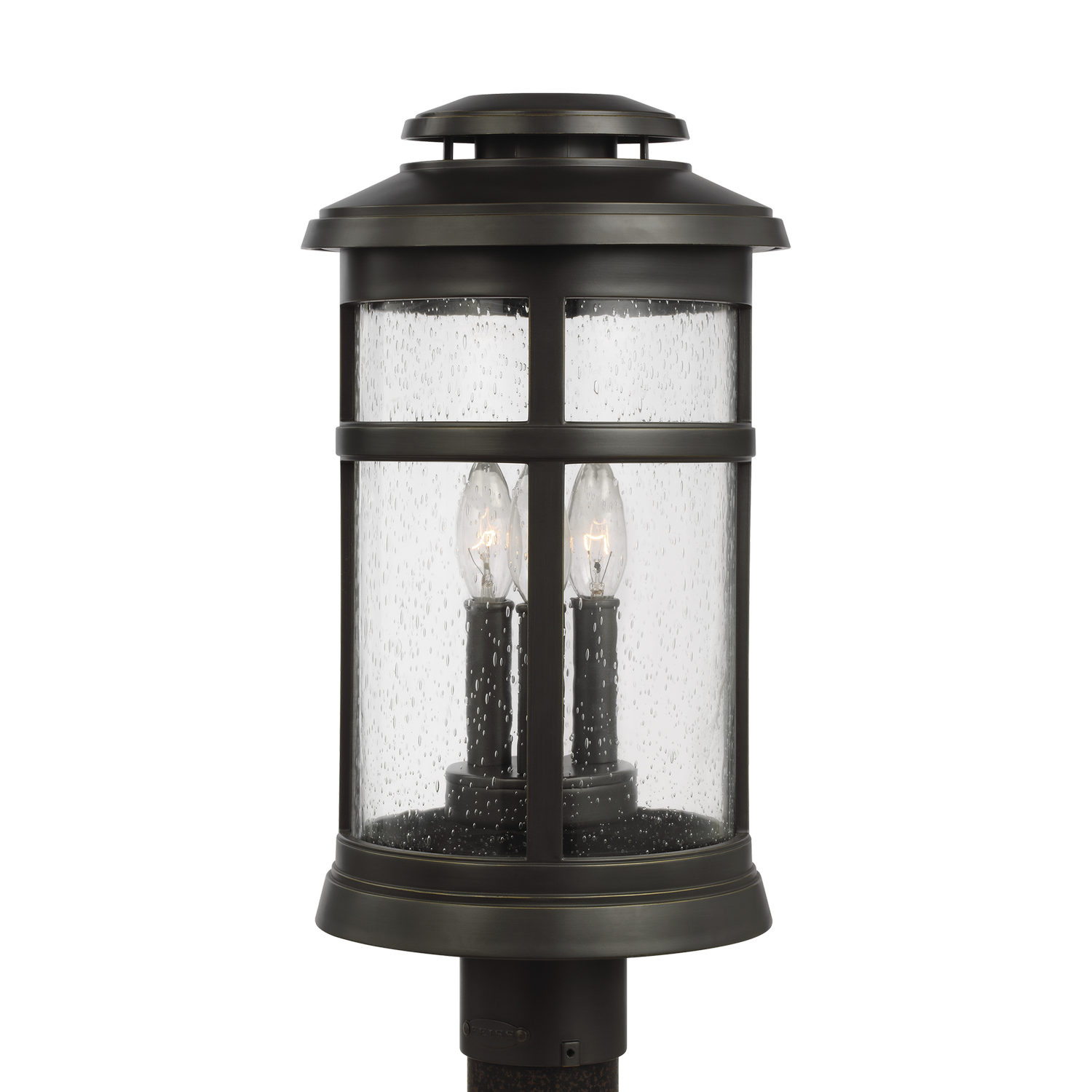 Visual Comfort Studio Newport 3-Light Outdoor Post Light in Antique Bronze