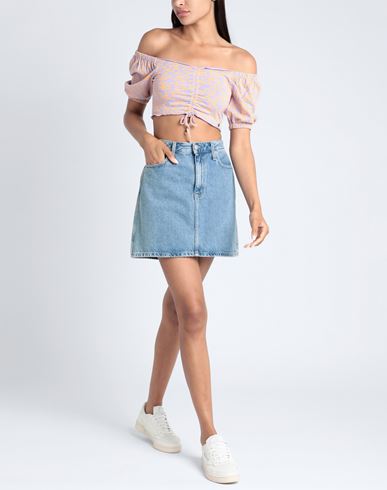 Rx Top Flirty Walk Printed Woman Top Mauve Size L Cotton, Elastane