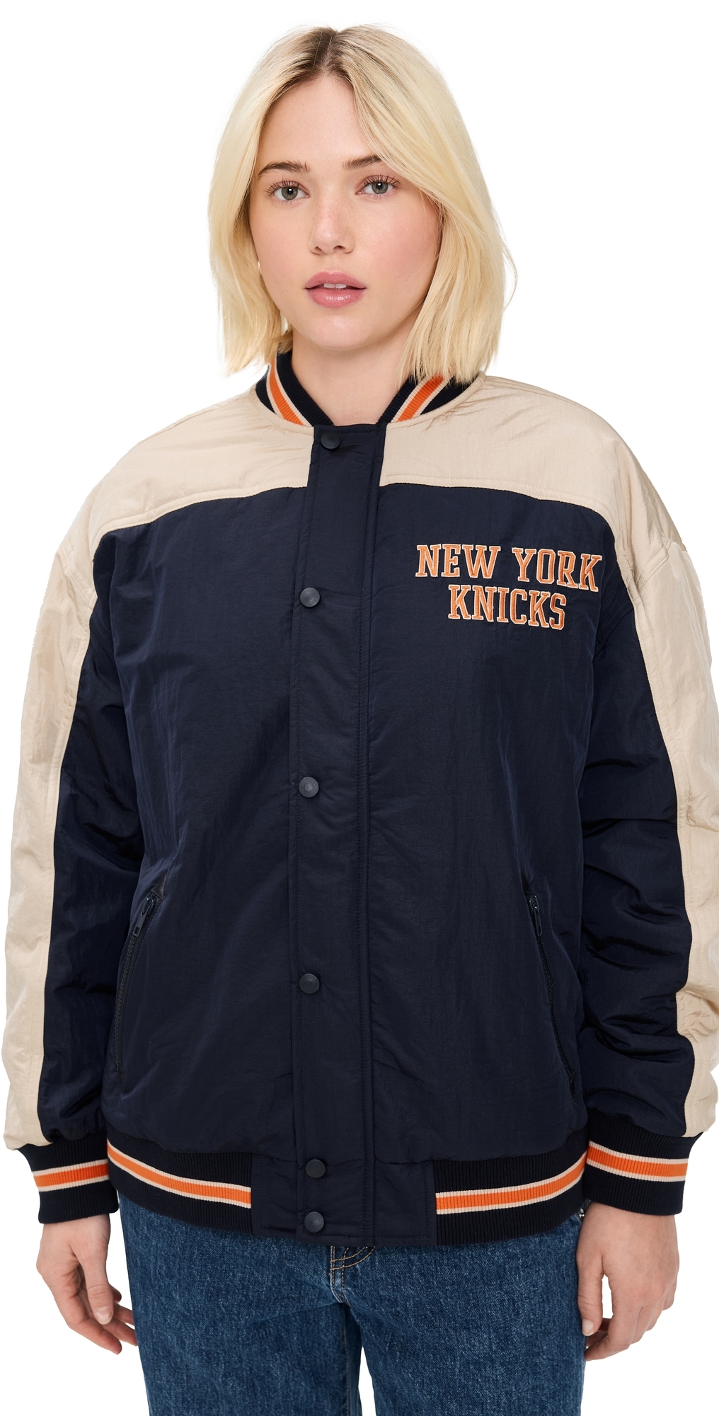 Double Yoke Bomber Jacket Knicks/Navy