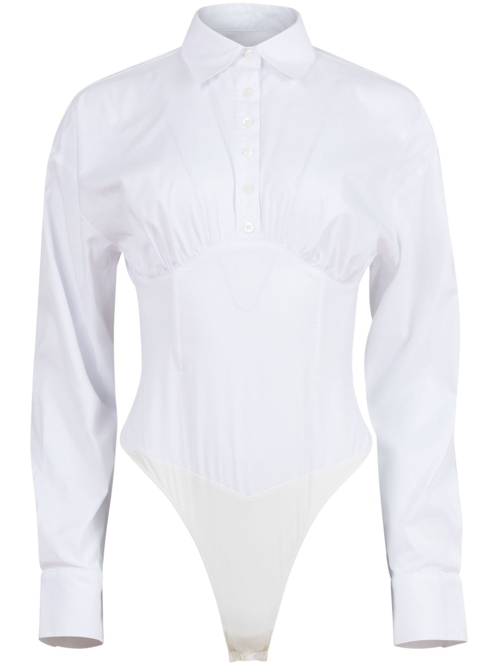 Fleur Du Mal poplin button-down bodysuit - White