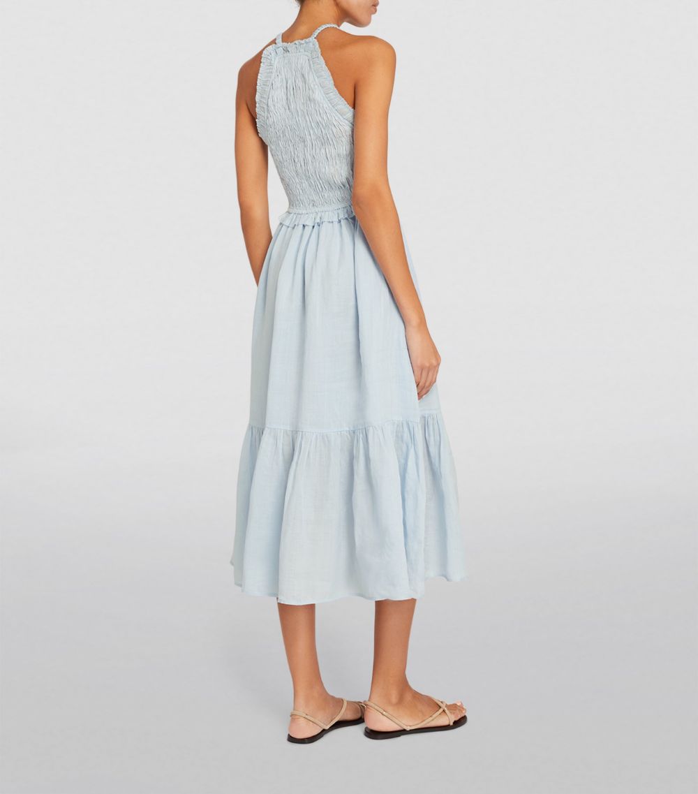 Ramie Smocked Cole Midi Dress