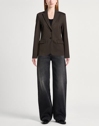 Woman Blazer Chocolate brown Size 10 Viscose, Nylon, Elastane