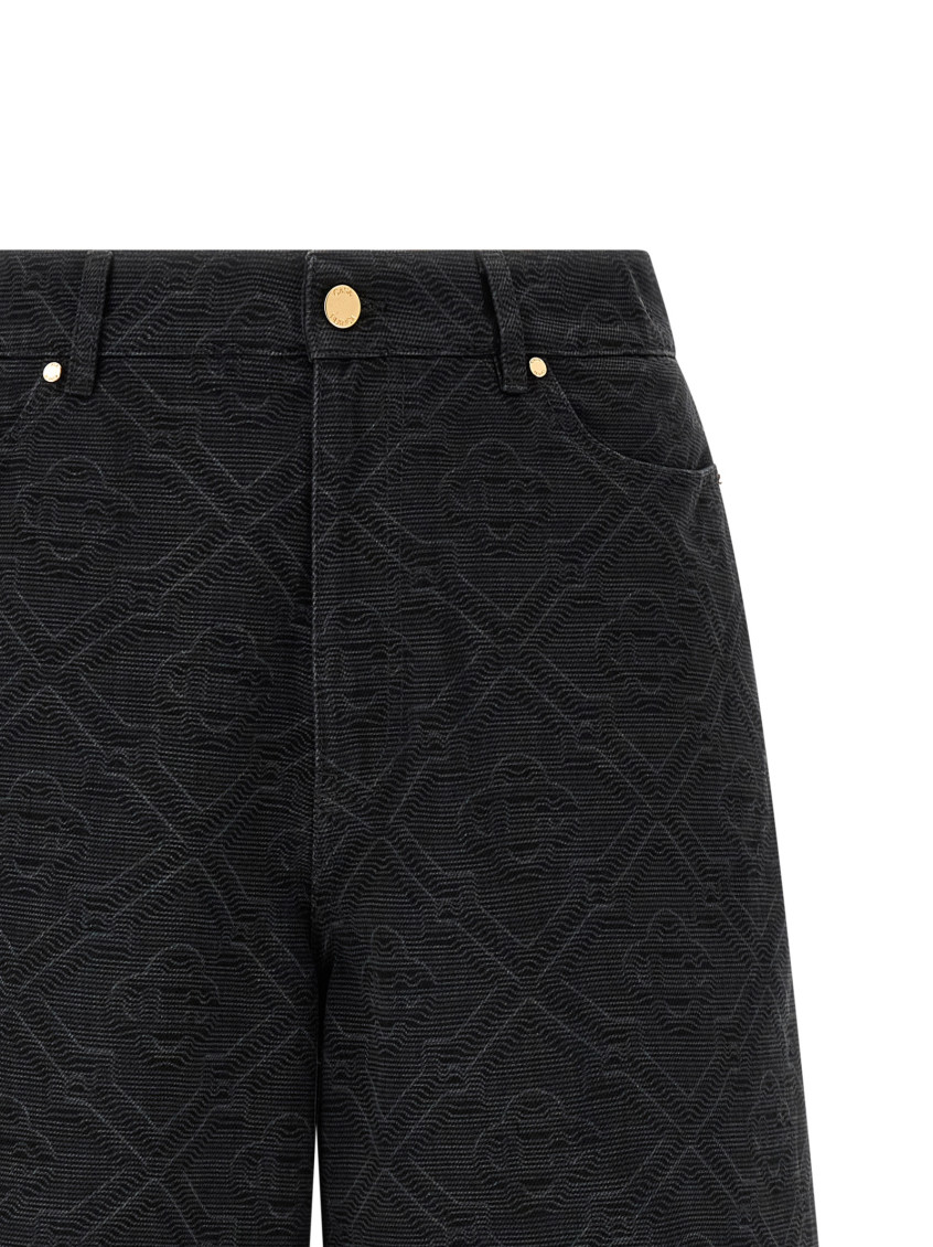 Laser Monogram Denim Bermuda And Short Black